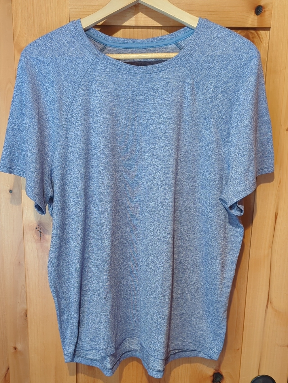 Lululemon Performance Tee Shirt Soft Brushed Heathered Periwinkle Blue Sz 16/18